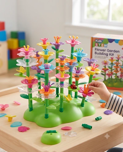 Kids STEM Flower Garden Building Kit