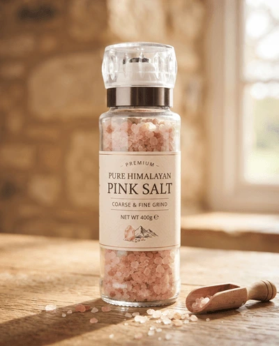 Pure Himalayan Pink Salt (400g Grinder Bottle)